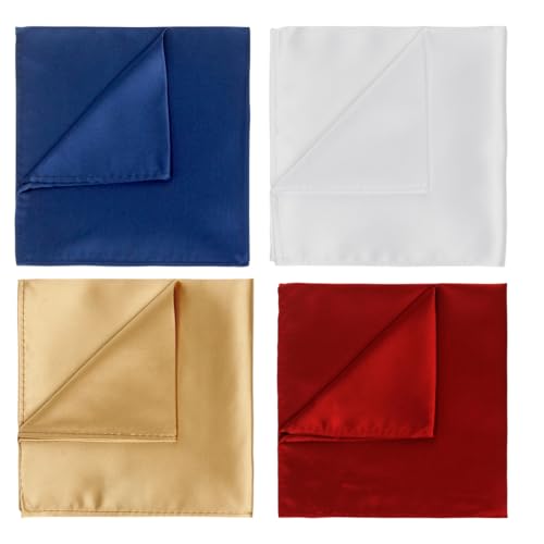 KEQAR Set da 4 Fazzoletto da Taschino per Uomo, Pochette