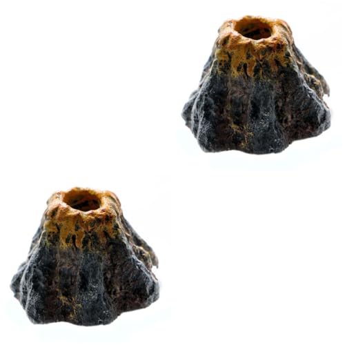 FRCOLOR 2 Stücke Vulkan Aquarium Zubehör Harz Aquarium Ornamente Unterwasser Vulkanischen Nicht-für Frische/