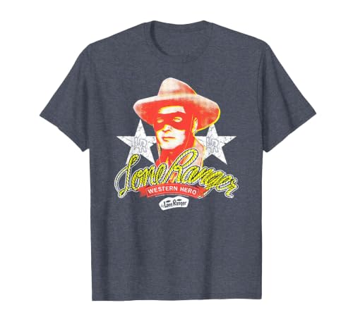 The Lone Ranger Vintage Western Hero Portrait T-Shirt, Men, Heather Blue, 5X-Large