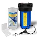 Whole House Water Filtration System, Big 10 x 4.5" Housing, 1" Inlet/Outlet Brass Ports, Pressure Relief Button, 5 Micron Sediment Filter Cartridge, Meets NSF Standards & Regulations (10")