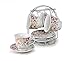 Lorren Home Trends 230-5678 Cups and Saucers, One Size, Pink