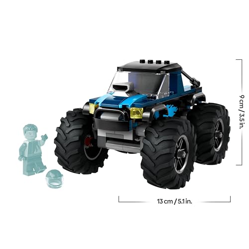 LEGO City Blue Monster Truck Toy for 5 Plus Year Old Boys & Girls, Vehicle Set with a Driver Minifigure, Creative Race Car Toys for Kids, Birthday Gift Idea 60402