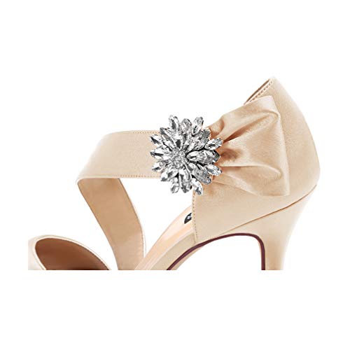 Image of ERIJUNOR High Heel Party Sandals For Woman Open Toe Stiletto Bow Shoes Wedding Evening Dress Shoes for Dancing