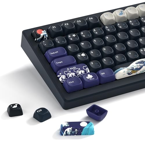 Womier PBT Black Keyboard Keycaps, Japanese MOA Keycaps for...