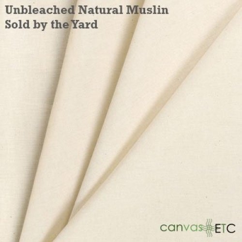 Muslin Fabric Natural Unbleached 100% Cotton Fabric, Sold by The Yard Folded (60")