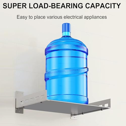 Scaffale da parete resistente per cucina, forno a microonde e organizzazione di elettrodomestici, in acciaio inox