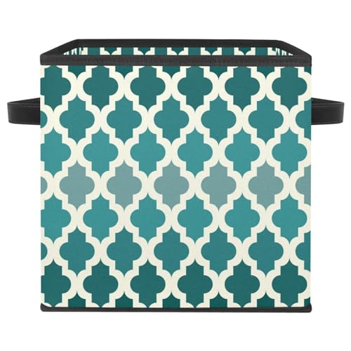 Boîte de rangement en tissu vert émeraude motif marocain chic - 2