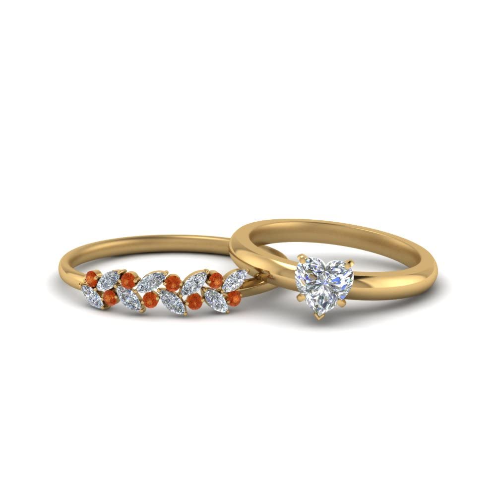Choose Your Gemstone Unique Diamond CZ Bridal Ring Set 925 Sterling Silver Heart Shape Wedding Ring Sets Matching Jewelry Wedding Jewelry Easy to Wear Gifts US Size 4 to 12