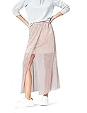 Semitransparent mit Unterrock find. Damen Maxirock mit Wickeloptik, Rosa (Pink), Gr. 44/XL