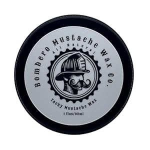 Mustache Wax Tacky hold – Bombero Mustache Wax Co. – Tacky Application, medium/strong hold, restyleable – Most Advanced All Natural Formula Holds up to Hard Work and Exercise – 1OZ tin (Unscented)