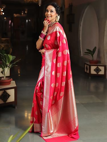 Image of Sugathari Women's Banarasi Saree Pure Kanjivaram Silk Saree Soft new ladies 2025 Design Wear Pattu Sarees Sadi Party Sari collections With Blouse Piece (San Pari-224)