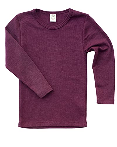 Lilano, Kinder Unterhemd Langarm Uni, 70% Wolle (kbT), 30% Seide, 210 gr./m² (Beere, 104) Cover