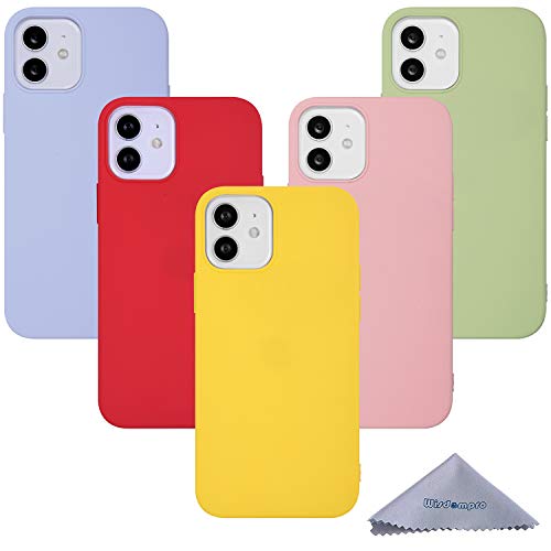 Wisdompro Case Bundle: 5 Extra Slim Soft TPU Gel Cases for iPhone 12 Pro & iPhone 12 (6.1 Inch...