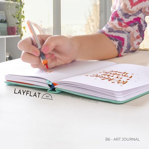 Image of NEORAH - B6 - ART JOURNAL | 200Gsm Dotgrid Notebook |144 Pages(17.5 x 12.5 cm) | Lay Flat |HardCover Bullet - Journal |3 Bookmarks |Elastic Closure| Inner BackPocket | Ideal-Bujo,Drawing (TEAL)
