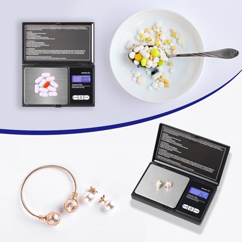 Vinabo Grammwaage Feinwaage 0.01g Waage Gramm 700g/0.01g Goldwaage Präzisionswaage Taschenwaage mit LCD Display und 7 Einheiten Tara Funktion für Küche, Kaffee, Schmuck (Einschließlich 2 Batterien)