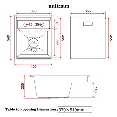 Lavelli Da Cucina A Scomparsa In Acciaio Inox - Lavello Da Bar Piccolo Con Copertura Per Verdure E Rubinetto Estraibile (Colore: Nero, Dimensioni: 40 * 54 * 22.5Cm) - 6