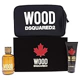 Erschienen im Jahr 2018 Wood by Dsquared2 I0095082 Geschenkset für Herren, Eau de Toilette, Spray, 100 ml, Bade- und Duschgel, Beutel, 3-teilig
