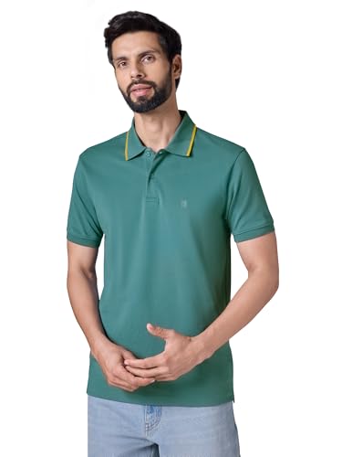 Image of XYXX Men's Apex Mercerized Cotton Striped Collar Pique Polo T-Shirt