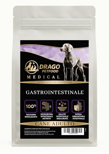 DRAGO PETFOOD Medical – Pienso para perro adulto, soporte gastrointestinal – Pavo hidrolizado, Low Fat, Grain Free – Bolsa de 1,5 kg