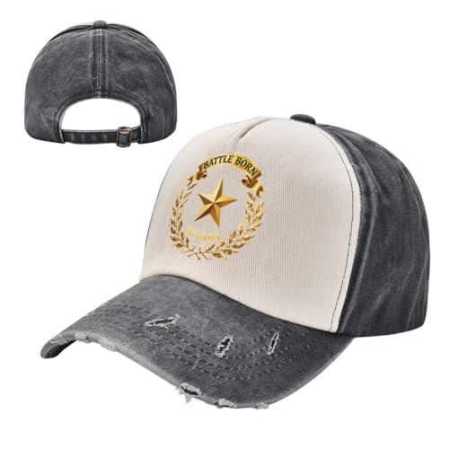 State of Nevada Flag - LAS Vegas Reno Lake Tahoe Carson Denim Color Block Washed Cap - Retro Adjustable Trucker Hat for Men & Women Black and White