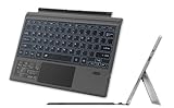 Wireless Keyboard Type Cover Trackpad Mouse Replacement for Microsoft Surface Pro 7 Pro 6 Pro 5 Pro 4 Pro 3 Bluetooth 7-Color LED Backlit Ultra-Slim Rechargeable Battery Multi-Touch