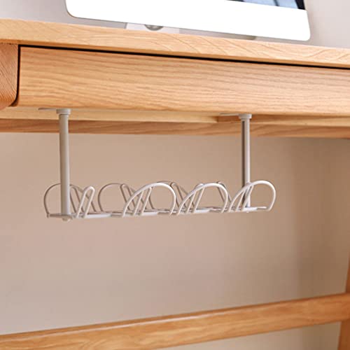 Kichvoe 2pcs Organizador de Cables Bajo Escritorio con Ganchos para Almacenamiento Extra Gris miniatura 2