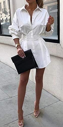 Cinched Waist Mini Shirt Dress 