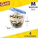 Glad Food Storage Containers - To Go Lunch Containers - 32 Ounce - 4 Containers