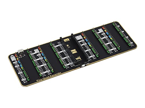 Biol Waveshare Quad GPIO Expander for Raspberry Pi Pico, Four Sets of 2x20 Male Headers for More Raspberry Pi Pico Expansion Modules, USB Power Input Connector, Pico Quad GPIO Expander