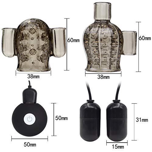 ペニスリング 亀頭責め 亀頭刺激 ダブルローター 12種振動 モード ペニストレーニング 2種類 装着型 ダブルローター付き シリコーン製 ZDXD-02 - 画像2