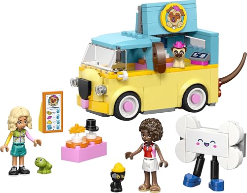 Image of LEGO Friends Pet Accessories Van Toy with 2 Minidolls - Kitten, Dog and Frog Animal Figures - 42678