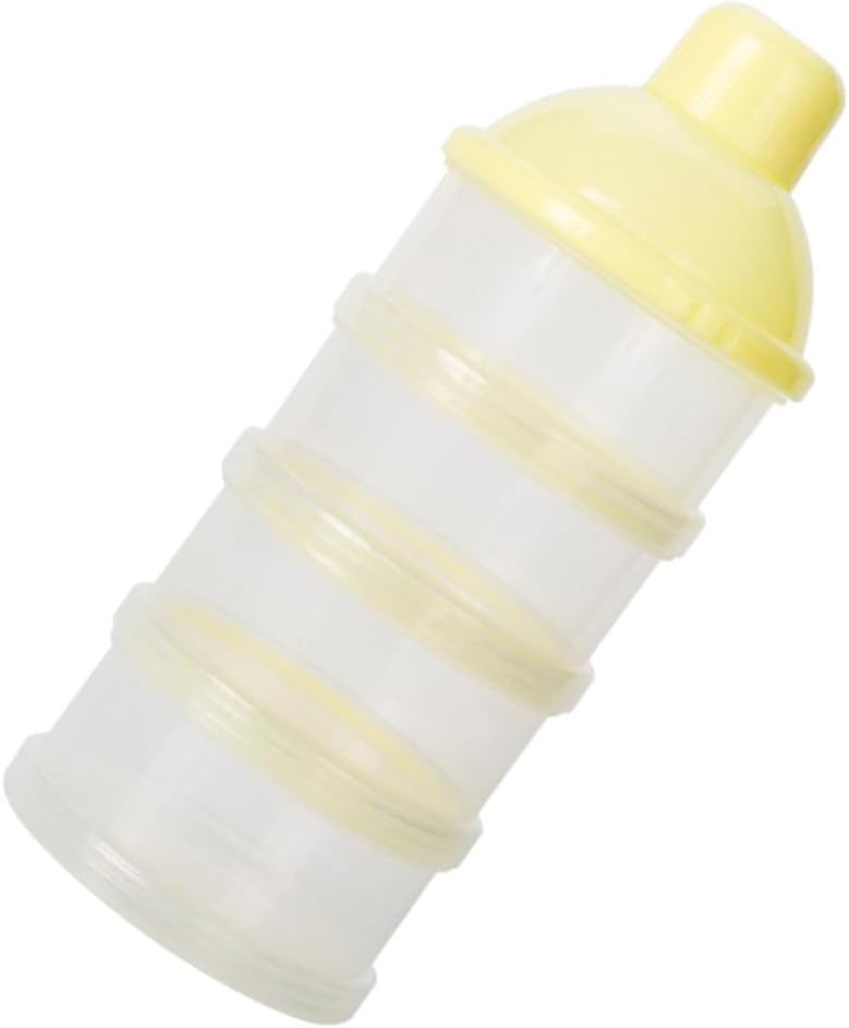 Portable Formula Dispenser Stackable Milk Powder Container Travel Snack Storage Box Food-grade PP Material Non-spill Detachable Yellow Organizer for Outdoor Feeding