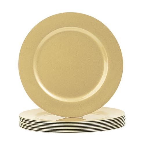 MAONAME Gold Charger Plates Set of 10, Round Plate Charger for Dinner Plate