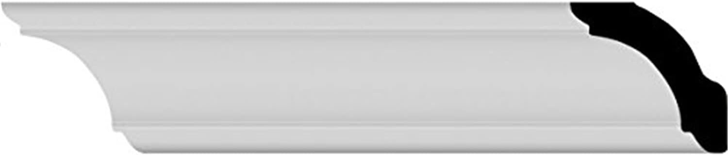 Endurathane Edinburgh Crown Moulding, 1 1/2"H x 1 1/2"P x 2 1/8"F x 94 1/2"L, Factory Primed