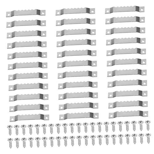 Image of 100pcs Serrated Picture Hangers Easy to Install Picture Hanging Hardware for Framed Photos Art and Posters Frame Hooks for Home Office and School Use