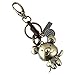 Produktbild Qinlee Retro Schlüsselanhänger Kupferfarbe Tier Schlüsselring Rucksack Auto Anhänger Ornament Lederweberei Schlüsselbund Mode Zubehör für Unisex (Ratte)