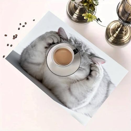 Set de table Chat dans une Boule lavable pour maison et bureau - 4