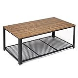 Mesa de Centro, Mesa de Salón Mesa de Café Estilo Vintage Estante de Rejilla Hecho...