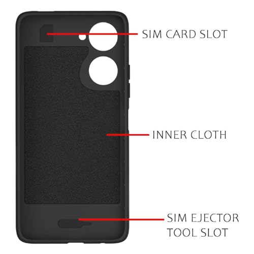 Image of Shockproof Case for Vivo T3x 5G | Full Camera Protection | TPU Flexible Back Cover for Vivo T3x 5G (Matte Black)