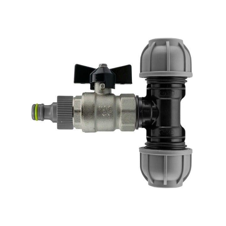 B2C MDPE 20 25 32 Butterfly Valve Hose Water Supply Pipe Outlet Valve Tee 3 sizes Quick Lock Connetor Garden Hose Wattering Accessories (32mm)
