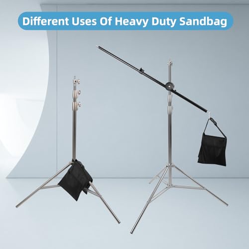 ifkdnr 4 Packs Sandbags, Heavy Duty Sand Bags with 8 PE Bags, Sand Bags with Buckle Straps for Support Light Stand, C Stand, Light Stand with Caster, More 2/4/6/8/10/12/14 Packs Sandbag to Choose. by IFKDNR - Image 5