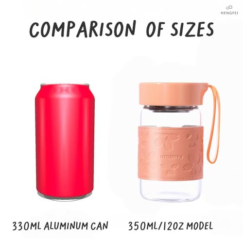 Shaker en verre de 355 ml d'exception avec manchon en cuir floral chic