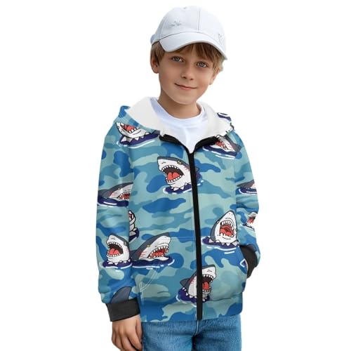 Boys Zip Up Hoodie Casual Long Sleeve Kids Fleece Clothes with Pocket Little Boys Sweatshirts Size 6-16