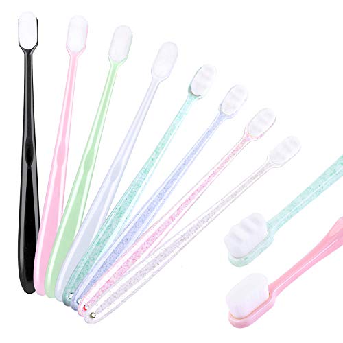 Ruisita 8 Pack Micro-nano Soft Toothbrush Extra Soft Toothbrush Manual Micro-nano Ultra Fine Toothbrush Ultra Soft Bristled Toothbrush with 20,000 Soft Bristled for Sensitive Gums Deep Cleaning