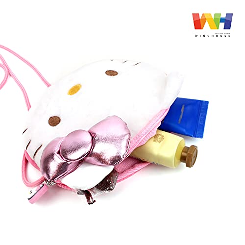 Winghouse X Hello-Kitty Officially Licensed 3D Ribbon Bow My First Small Crossbody Mini Purse For Baby Toddler Ages 1-4Y White Pink Multi Colored #TOP3