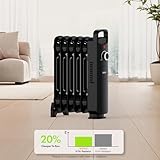 VonHaus Oil Filled Radiator 6 Fin – Oil Heater Portable Electric Free Standing 800W for Home, Office, Any Room – Adjustable Thermostat, Carry Handle, Lightweight, 1.5m Power Cable – 2 Year Warranty - Image 4