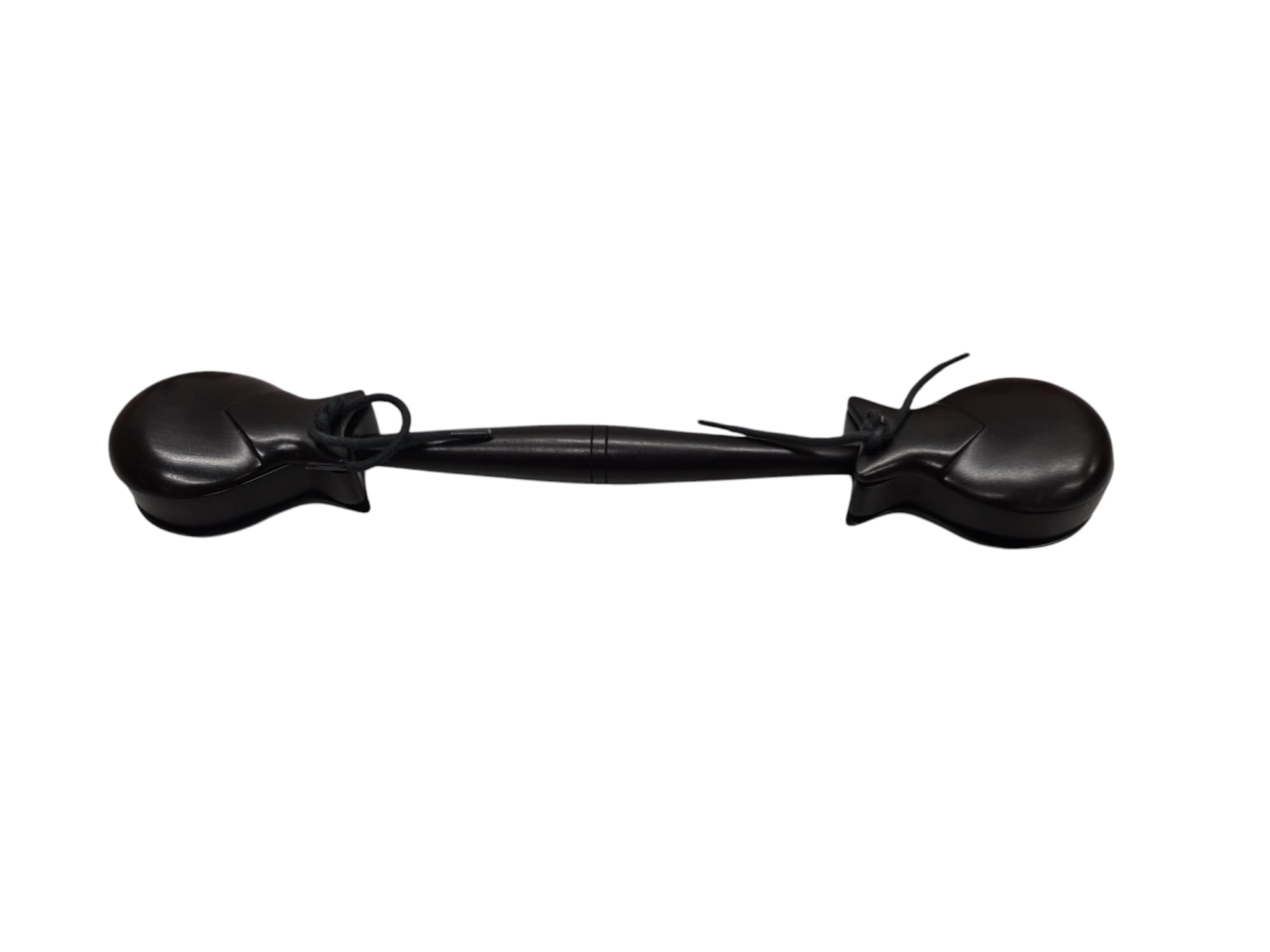 Hayman 157-D Kastagnetten mit Griff aus Ebenholz – Doppel-Stielkastagnette für Profis & Anfänger – Länge 35 cm, Breite 6 cm – Hochwertige Klanghölzer für Flamenco & Percussion