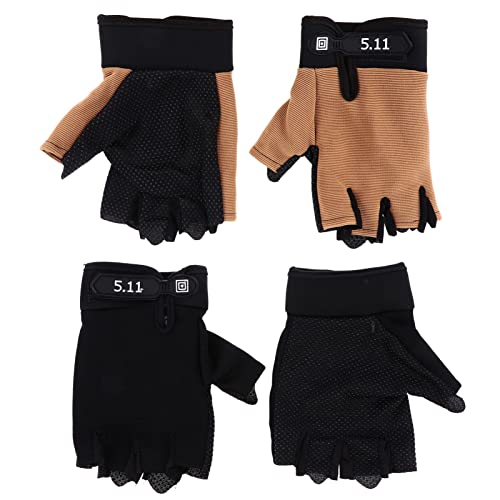 VALICLUD 2 Pares Guantes De Fitness De Medio Dedo Guantes De Montaña Engranaje Guantes De Trabajo Sin Dedos Guantes De Entrenamiento Consejo Tocar Guantes Deportivos Black Spandex Elástico