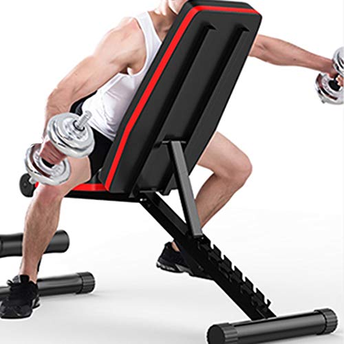 Adjustable Weight Bench, 600LBS Foldable Workout Bench, Strength Training Exercise Bench, Sit Up AB Incline Abs Bench Flat Fly Press Fitness Rope Weight (from US. 600LBS, 130x102x42cm/51x41x11in)