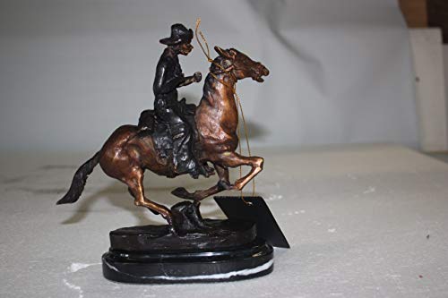 Estatua de bronce NIFAO Trooper of the Plains con base de mármol miniatura 7